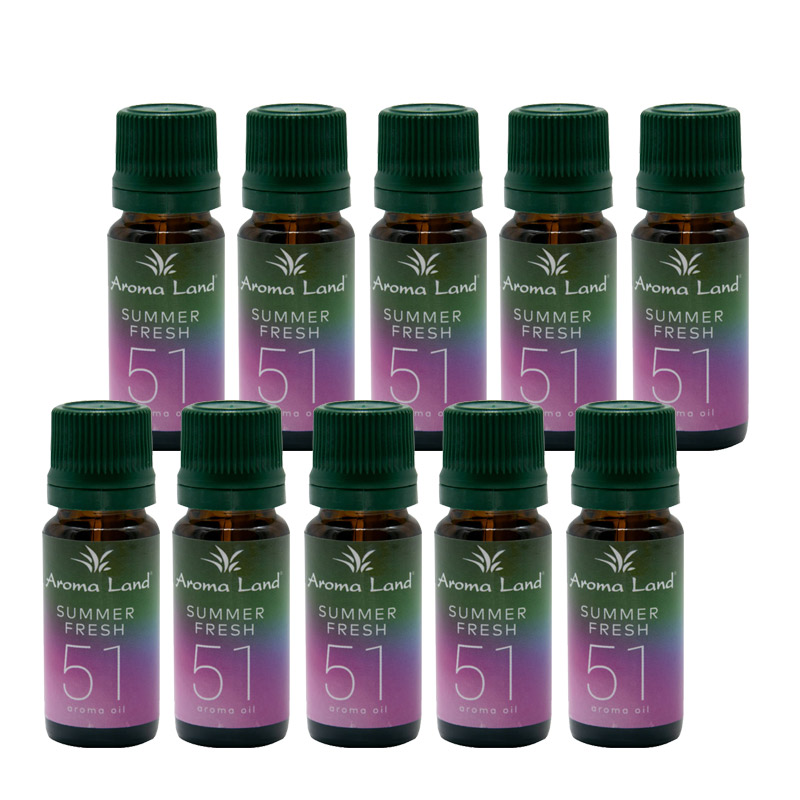 Pachet 10 uleiuri aromaterapie Summer Fresh , Aroma Land, 10 ml	