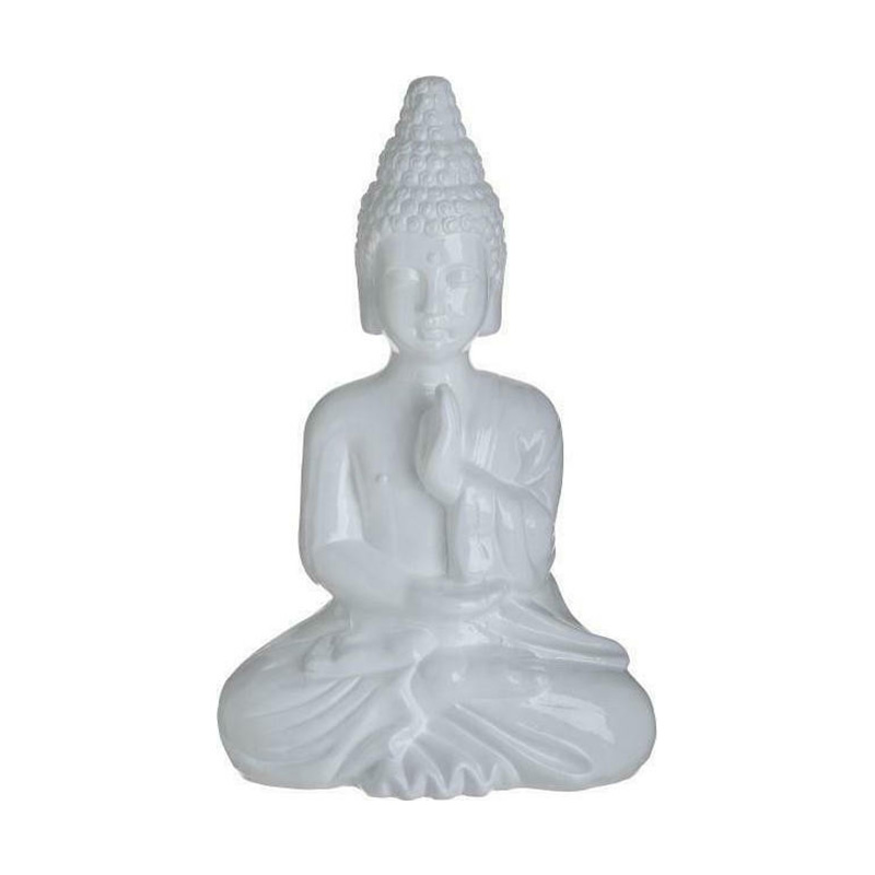 Statueta White Buddha, Ceramic, 20Χ12Χ32