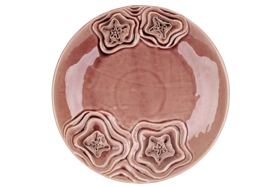 Platou ceramic roz Damasc